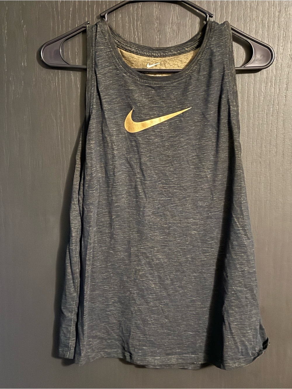 Nike Heather Olive Athletic Tee with White Swoosh